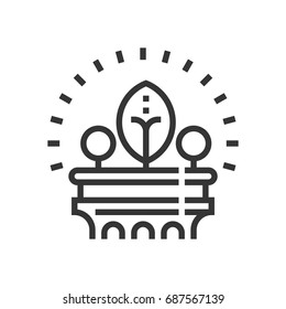 Environmental law icon, part of the square icons, law and justice icon set. The illustration is a vector, editable stroke, thirty-two by thirty-two matrix grid, pixel perfect file.