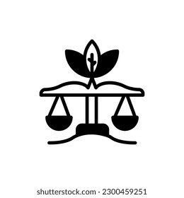 Icono de derecho ambiental en vector. Ilustración