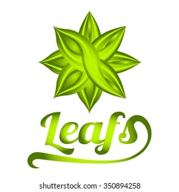 Environmental leafs icon. Vector eco icon, logo, label