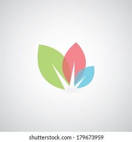 environmental  leaves  symbol on gray background 