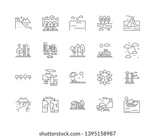 Environmental line icons, signs, vector set, outline illustration concept 