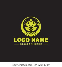 Environmental logo ecologic green nature farm business logo icon editable vector