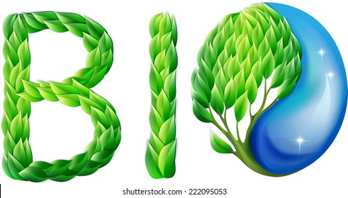 environmental logo made of leaves and drop of water