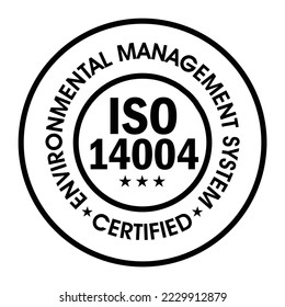 environmental management system certified vector icon, ISO 14004