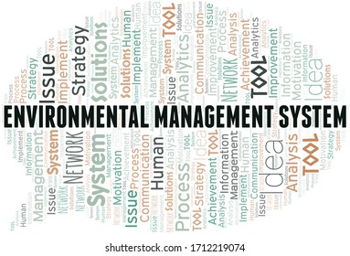 Environmental Management System Typography Vector Word Cloud.