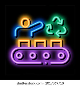 environmental manual industry neon light sign vector. Glowing bright icon environmental manual industry sign. transparent symbol illustration