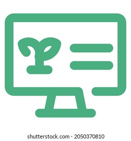 environmental observation in green flat icon vector