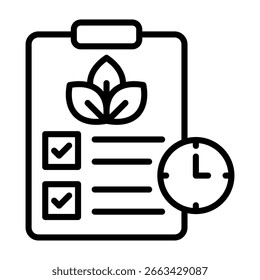 Ilustración vectorial de estilo de línea de icono de planificación ambiental