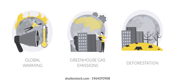 Environmental pollution abstract concept vector illustrations.