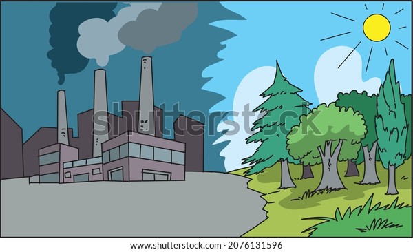 environmental\
pollution background, vector\
illustration