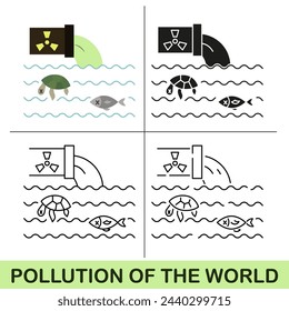 Environmental pollution. Causes and consequences of environmental pollution. EPS 10.