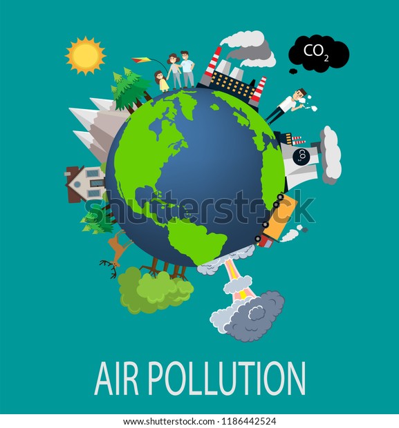 Environmental Pollution Concept Clean Dirty Ground Stock Vector ...