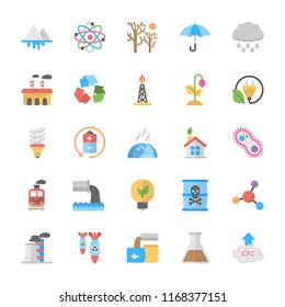 Environmental Pollution Flat Icons