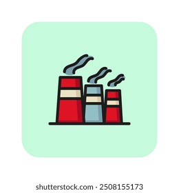 Environmental pollution line icon. Manufacture, chimney, smoke. Air pollution concept. Can be used for topics like ecology, environment, atmosphere