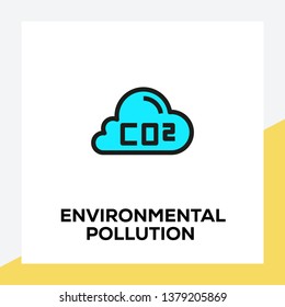 ENVIRONMENTAL POLLUTION LINE ICON SET
