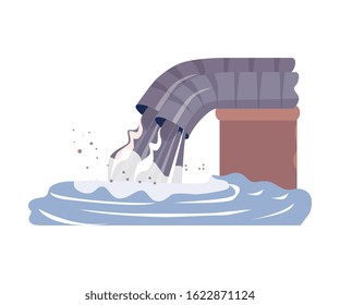 Environmental Pollution Problem and Ecology Harm from Modern Industry Vector Illustration