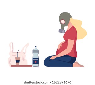 Environmental Pollution and Its Sources Vector Illustration. Urban Pollution Because of Traffic Smoke