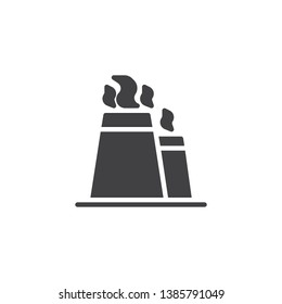 Environmental pollution vector icon. filled flat sign for mobile concept and web design. Manufacture, chimney, smoke glyph icon. Ecology, environment symbol, logo illustration. Pixel perfect vector 