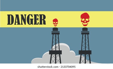 Environmental pollution vector illustration. Air pollution, pollutant fog gas and industrial smog. stock illustration
