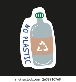 Environmental problems and environmental protection, recycling. Eco vector stickers for patches, poster, banner. Caring for nature. Zero waste, no plastic