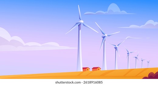 Environmental protection banner design wind turbines in a natural environment