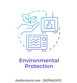 Environmental protection blue gradient concept icon. Toxic emissions, ecology preservation. Round shape line illustration. Abstract idea. Graphic design. Easy to use in presentation, article