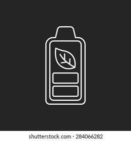 Environmental protection concept battery line icon