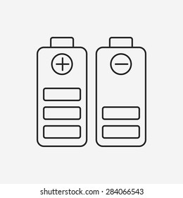 Environmental protection concept battery line icon