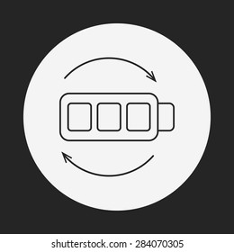 Environmental protection concept battery line icon