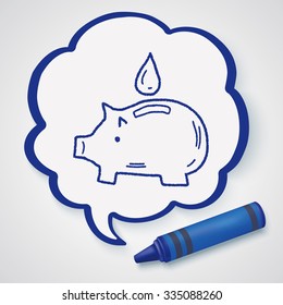 Environmental protection concept; Conserve water, protect the environment; doodle