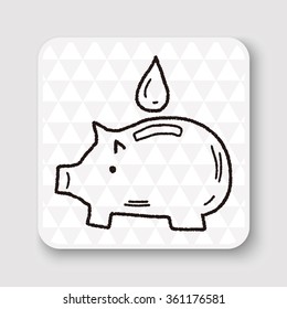 Environmental protection concept; Conserve water, protect the environment; doodle