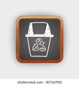 Environmental protection concept; Doing recycle to protect our environment; recycled garbage; doodle