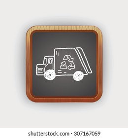 Environmental protection concept; Doing recycle to protect our environment; recycled garbage; doodle
