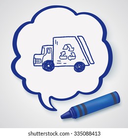 Environmental protection concept; Doing recycle to protect our environment; recycled garbage; doodle