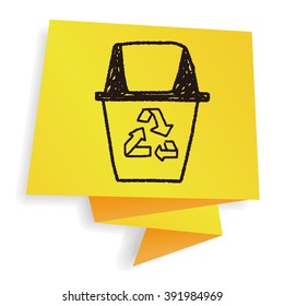 Environmental protection concept; Doing recycle to protect our environment; recycled garbage; doodle