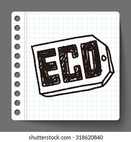 Environmental protection concept; ECO tag; doodle