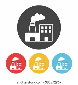 Environmental protection concept factory icon