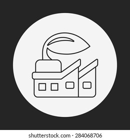 Environmental protection concept factory line icon