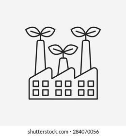 Environmental protection concept factory line icon