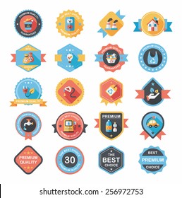 Environmental protection concept flat badge background,eps10