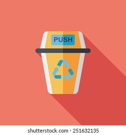 Environmental protection concept flat icon with long shadow,eps10, Doing recycle to protect our environment; recycled garbage