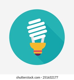 Environmental protection concept flat icon with long shadow,eps10; Saving energy, turning off lights