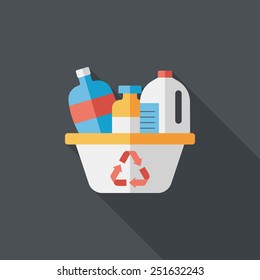 Environmental protection concept flat icon with long shadow,eps10; No chemical additives cleaners.