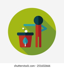 Environmental protection concept flat icon with long shadow,eps10, Doing recycle to protect our environment