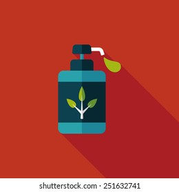 Environmental protection concept flat icon with long shadow,eps10; No chemical additives cleaners.