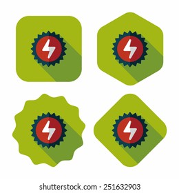 Environmental protection concept flat icon with long shadow,eps10; solar energy; saving energy