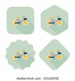 Environmental protection concept flat icon with long shadow,eps10; More cycling to reduce emissions