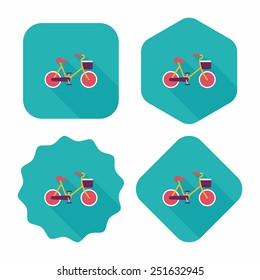 Environmental protection concept flat icon with long shadow,eps10; More cycling to reduce emissions