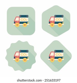 Environmental protection concept flat icon with long shadow,eps10; Reduce the use of gasoline, reduce air pollution