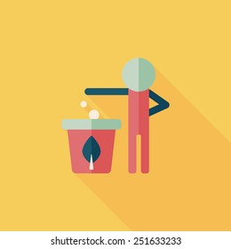 Environmental protection concept flat icon with long shadow,eps10, Doing recycle to protect our environment